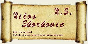 Miloš Skorković vizit kartica